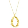Simona 14k Gold Plated Sterling Silver Twisted Oval Pendant Necklace In Gold