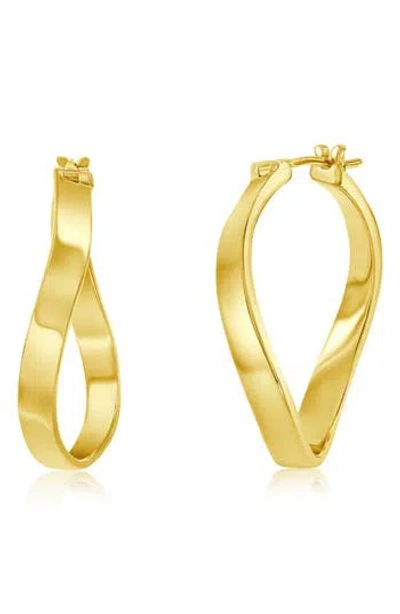 Simona 14k Gold Plated Sterling Silver Wavy Hoop Earrings