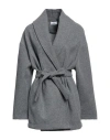 Simona-a Simona A Woman Coat Grey Size M Polyester, Elastane