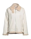 Simona-a Simona A Woman Jacket Beige Size L Polyester, Elastane In Beige