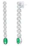 Simona Beaded Oval & Round Drop Earrings In Emerald
