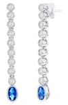Simona Beaded Oval & Round Drop Earrings In Sapphire