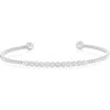 Simona Bezel Set Cubic Zirconia Beaded Bracelet In Silver