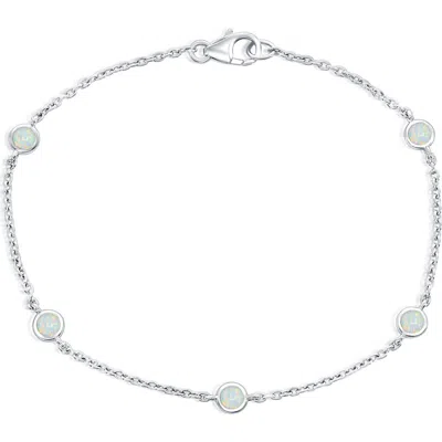 Simona Bezel Set Gemstone Bracelet In Opal