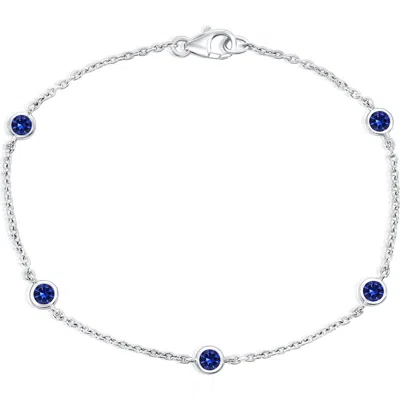 Simona Bezel Set Gemstone Bracelet In Sapphire