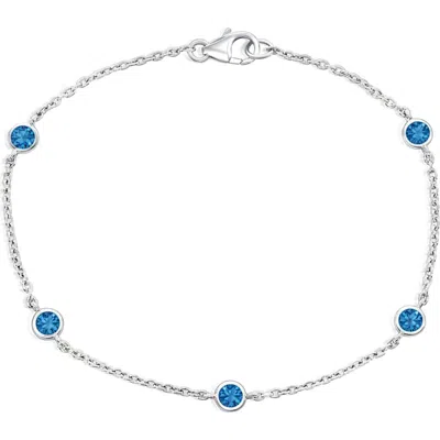 Simona Bezel Set Gemstone Bracelet In Sky Blue Topaz
