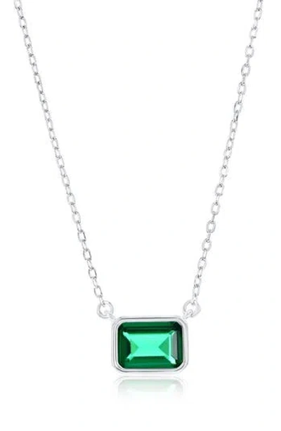 Simona Birthstone Cubic Zirconia Pendant Necklace In Metallic