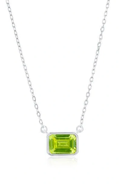 Simona Birthstone Cubic Zirconia Pendant Necklace In Green