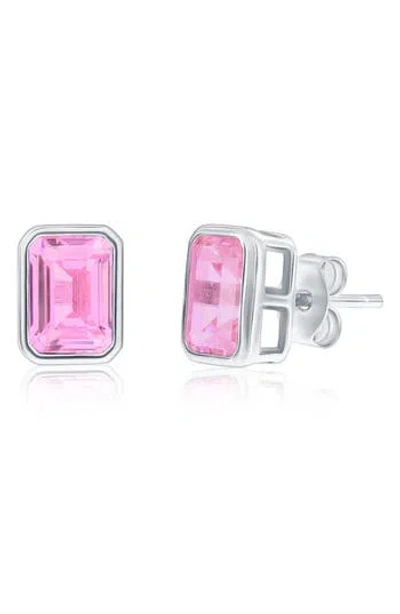 Simona Birthstone Cubic Zirconia Stud Earrings In Metallic