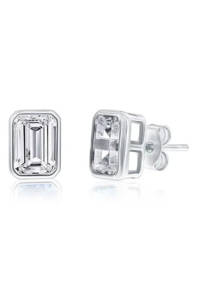 Simona Birthstone Cubic Zirconia Stud Earrings In Metallic