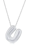 Simona Bubble Initial Pendant Necklace