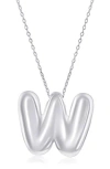 Simona Bubble Initial Pendant Necklace In Metallic