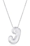 Simona Bubble Initial Pendant Necklace In Metallic