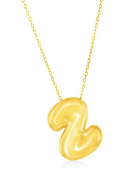 Simona Bubble Initial Pendant Necklace In Gold
