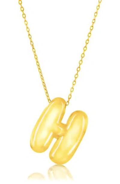 Simona Bubble Initial Pendant Necklace In Gold