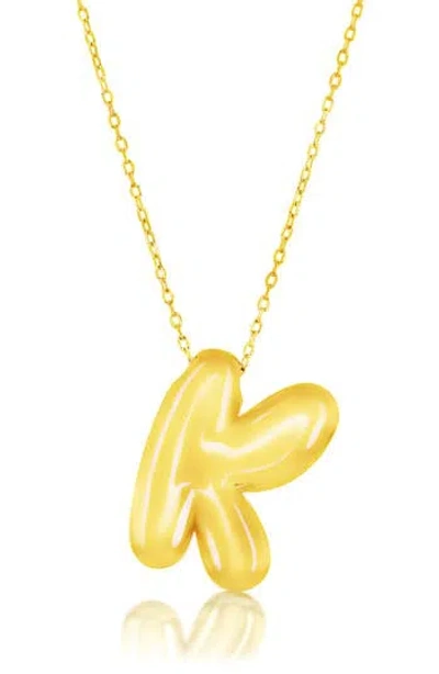 Simona Bubble Initial Pendant Necklace In Gold
