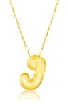 Simona Bubble Initial Pendant Necklace In Gold