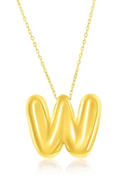 Simona Bubble Initial Pendant Necklace In Gold