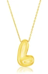 Simona Bubble Initial Pendant Necklace In Gold