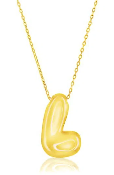 Simona Bubble Initial Pendant Necklace In Gold