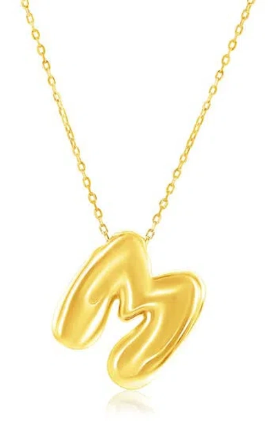 Simona Bubble Initial Pendant Necklace In Gold