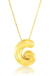 Simona Bubble Initial Pendant Necklace In Gold
