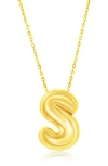 Simona Bubble Initial Pendant Necklace In Gold