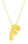 Simona Bubble Initial Pendant Necklace In Gold