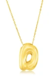 Simona Bubble Initial Pendant Necklace In Gold