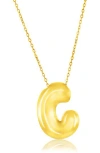 Simona Bubble Initial Pendant Necklace In Gold