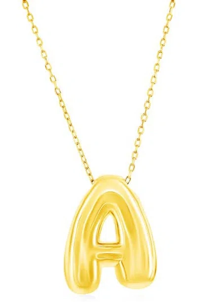 Simona Bubble Initial Pendant Necklace In Gold