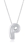 Simona Bubble Initial Pendant Necklace In Silver
