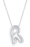 Simona Bubble Initial Pendant Necklace In Silver