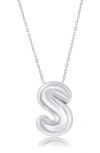 Simona Bubble Initial Pendant Necklace In Silver
