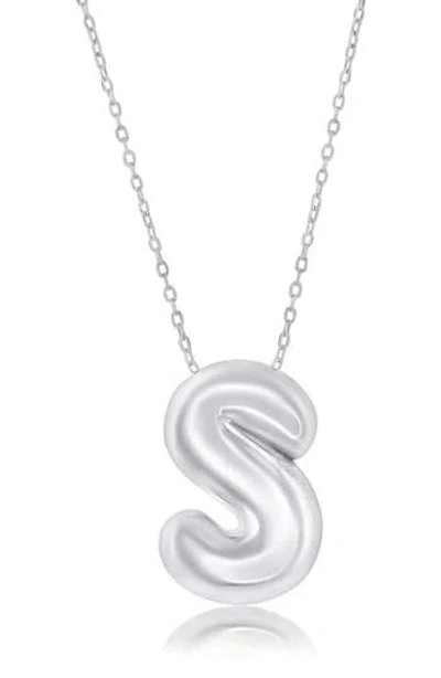 Simona Bubble Initial Pendant Necklace In Silver