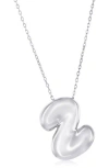 Simona Bubble Initial Pendant Necklace In Metallic