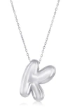 Simona Bubble Initial Pendant Necklace In Silver