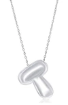 Simona Bubble Initial Pendant Necklace In Silver