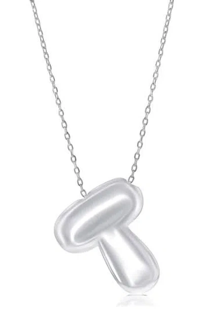 Simona Bubble Initial Pendant Necklace In Silver