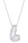 Simona Bubble Initial Pendant Necklace In Silver