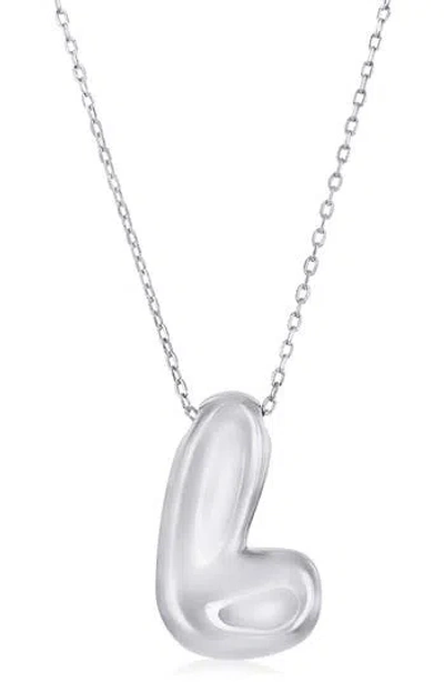Simona Bubble Initial Pendant Necklace In Silver