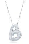 Simona Bubble Initial Pendant Necklace In Silver