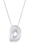 Simona Bubble Initial Pendant Necklace In Silver