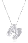 Simona Bubble Initial Pendant Necklace In Silver