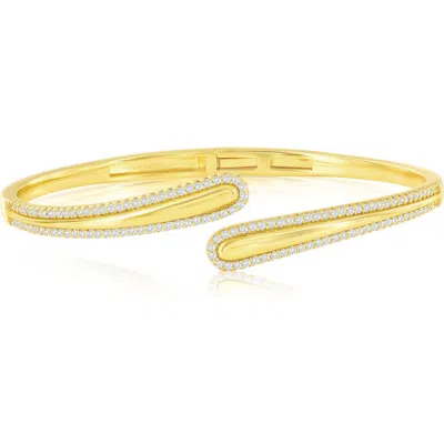Simona Bypass Cubic Zirconia Bangle In Gold