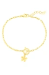 Simona Charm Bracelet In Gold Flower