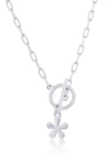 Simona Charm Necklace In Silver Flower