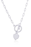 Simona Charm Necklace In Silver Heart