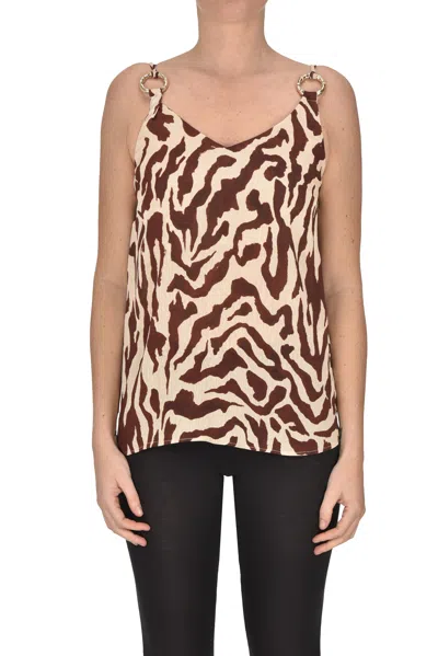 Simona Corsellini Animal Print Crepè Top In Multi
