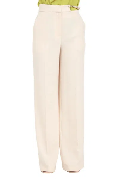 Simona Corsellini Beige Stretch Trousers With High Waist In Neutral